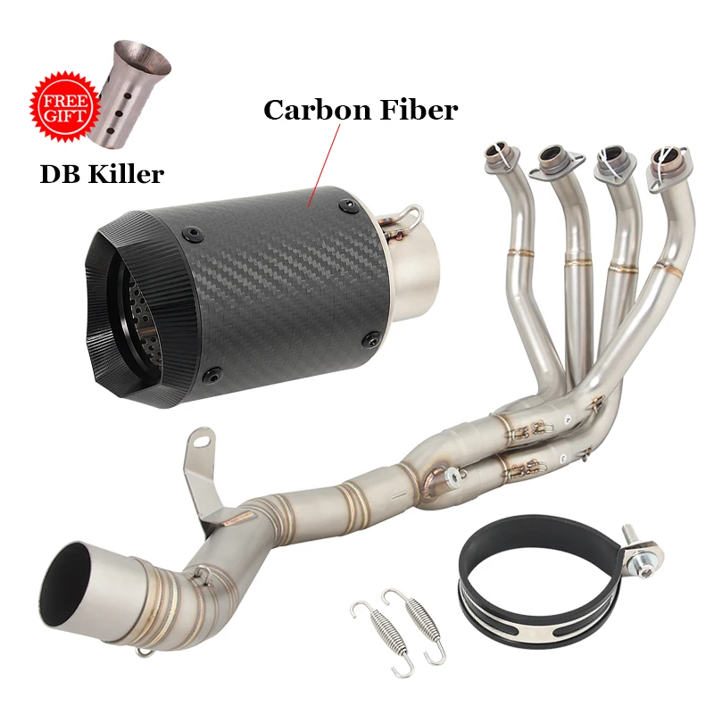 Slip On For Kawasaki Ninja Z900 A2 2017-2024 Motorcycle Exhaust Escape Systems Front Link Pipe Connection 51mm Muffler DB Killer