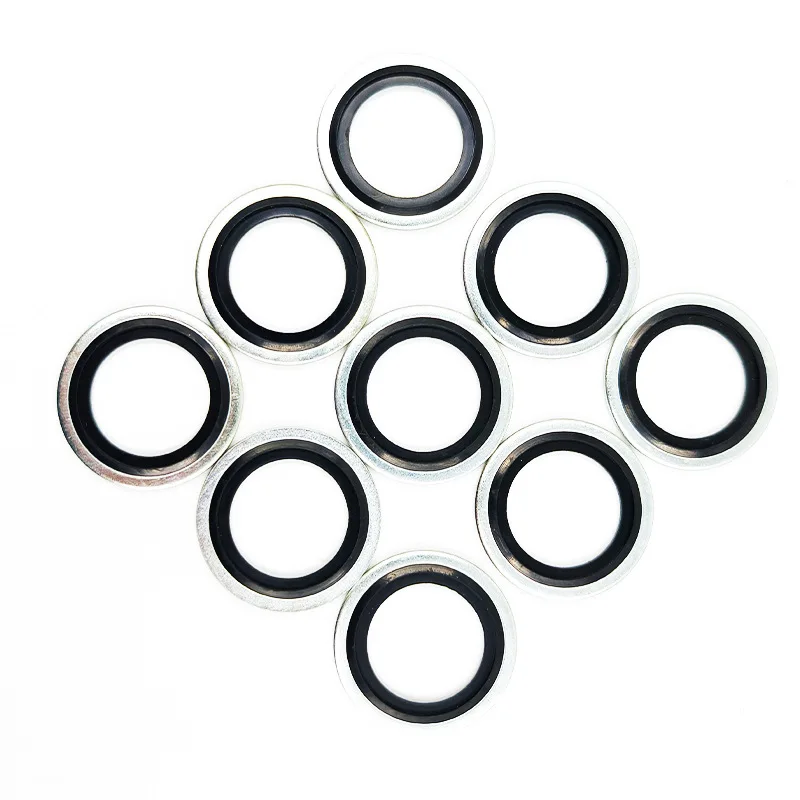 20 قطعة الزنك مطلي المستعبدين ختم غسالة المعادن المطاط قابس التصريف طوقا مجتمعة غسالة حلقة لإحكام الإغلاق M6 M8 M10 M12 M14 M16 M18 M20 #5