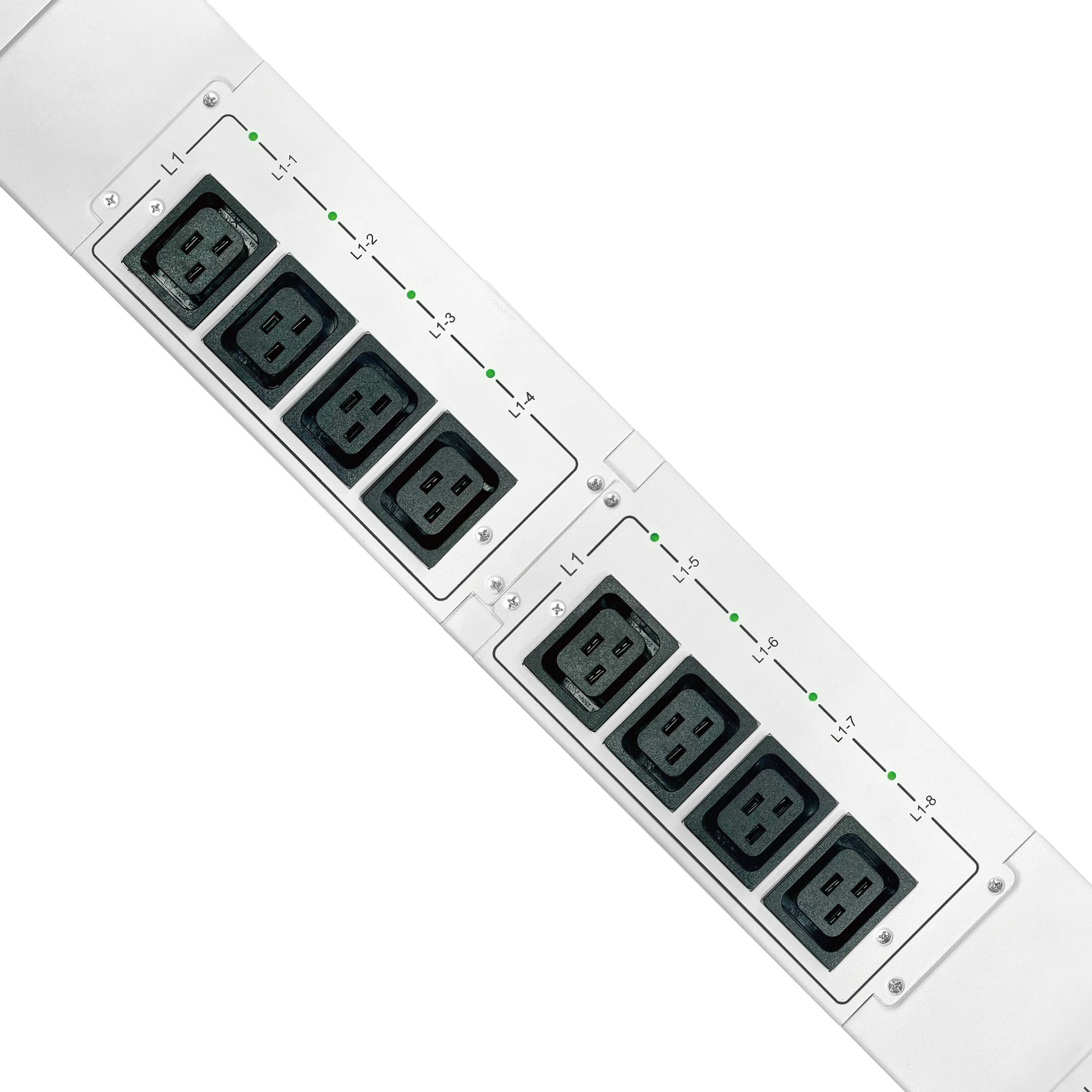 وحدة توزيع Powr مباشرة من المصنع 1U 380V 24 منفذ 3P جهاز تحكم عن بعد ذكي مثبت على الرف PDU مع قاطع الدائرة