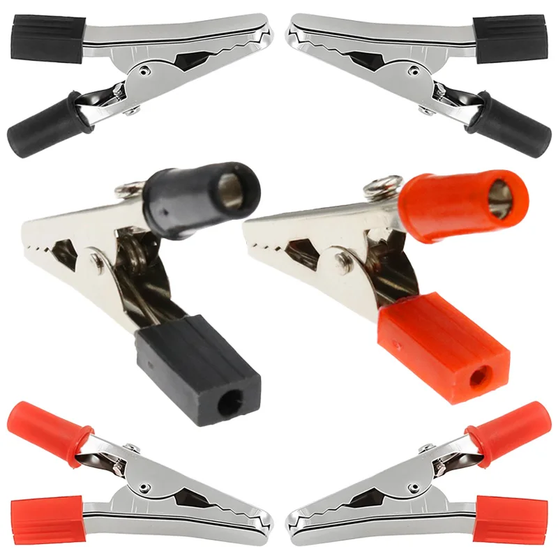 Alligator Clips Crocodile Clips Alligator Clamp with Screws, Alligator Clip Connector Connect Socket Plug for Battery