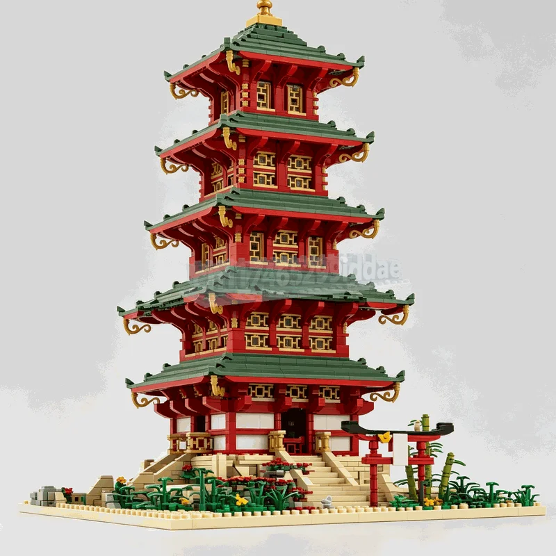 11478PCS Asian Pagoda Diorama Landscape Building Blocks MOC Custom DIY Assembly Creative Architecture Model Toy Gift Collection