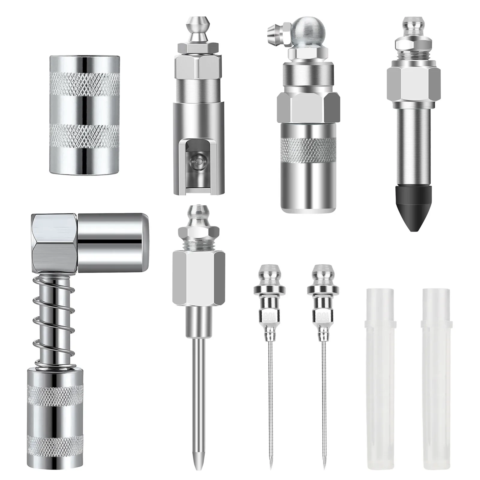

8pcs/Set Grease Gun Injector Needle Dispenser Nozzle 90 Degree Coupler Adapter