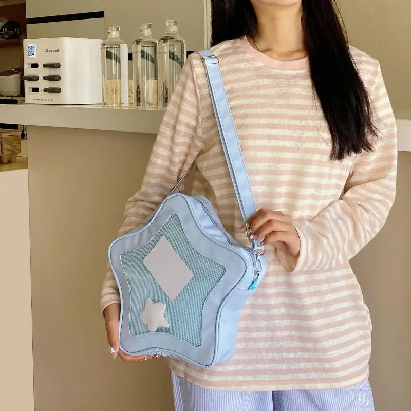 ~New Sale 1Pcs Street Fashion Shoulder Bag Cute Kawaii Ita Bag Anime Five Pointed Star Two-dimensional Crossbody Bags For Girls