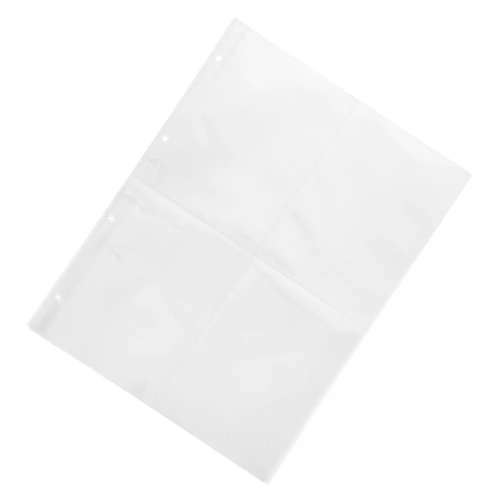 

20 Sheets A4 Photo Album Clear Pages Replaceable Plastic Sleeves for 4-Ring Binders Photos Postcards Cards Safe Storage