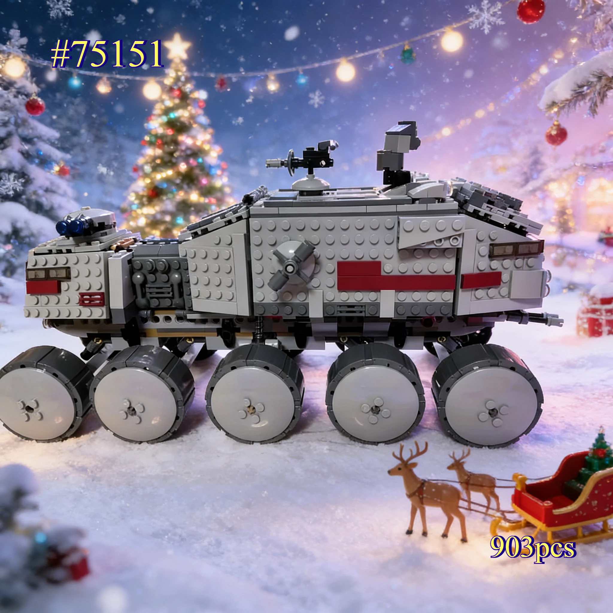 Un tanque con diez ruedas 75151 juegos de bloques de construcción compatibles con partículas Legoed adecuadas para regalos de Navidad 903 piezas