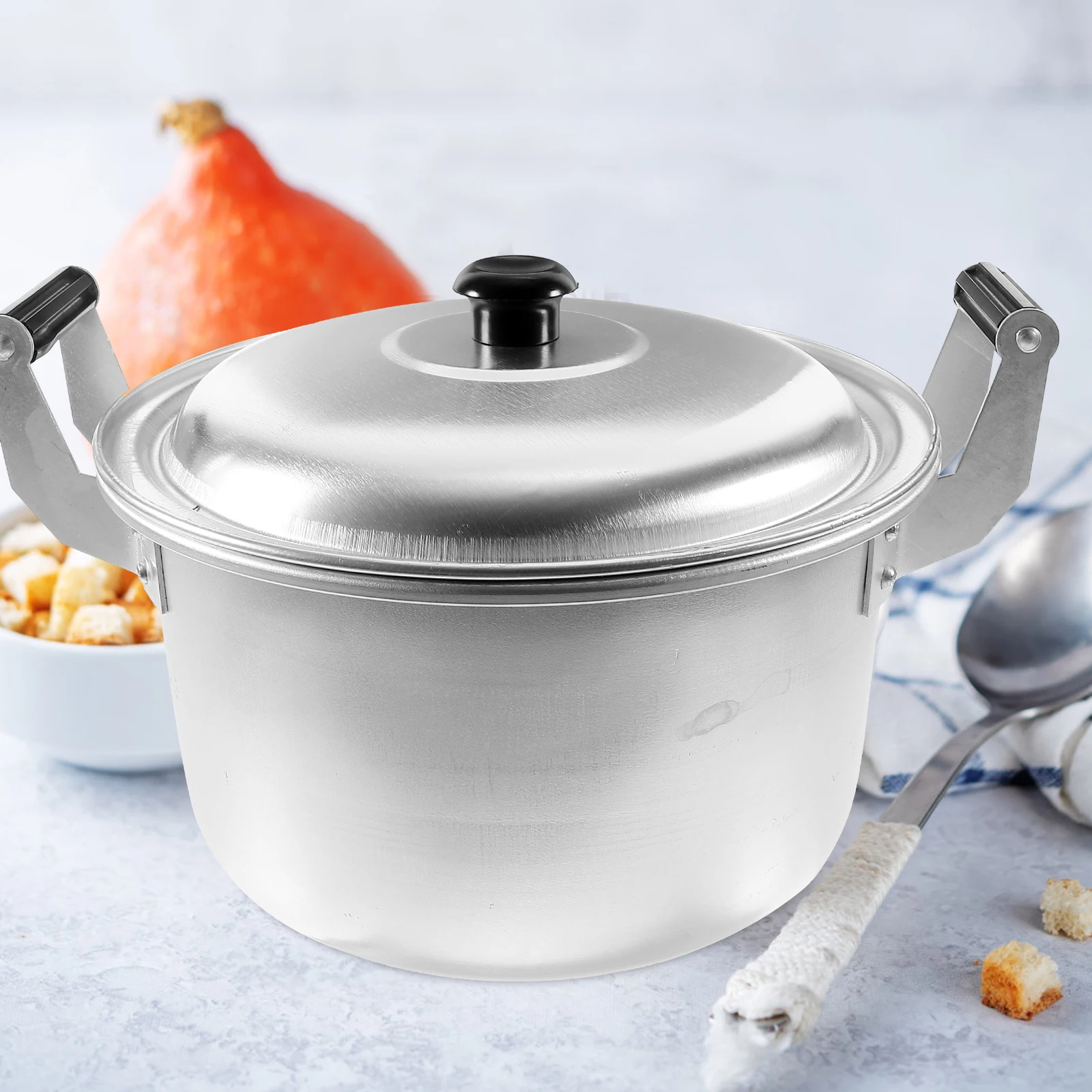 Olla para estofado de aleación de aluminio, estufa de Gas de doble oreja de gran capacidad de 18cm, utensilios de Bar de cocina para Hotel, sartén para salsa de fideos y arroz