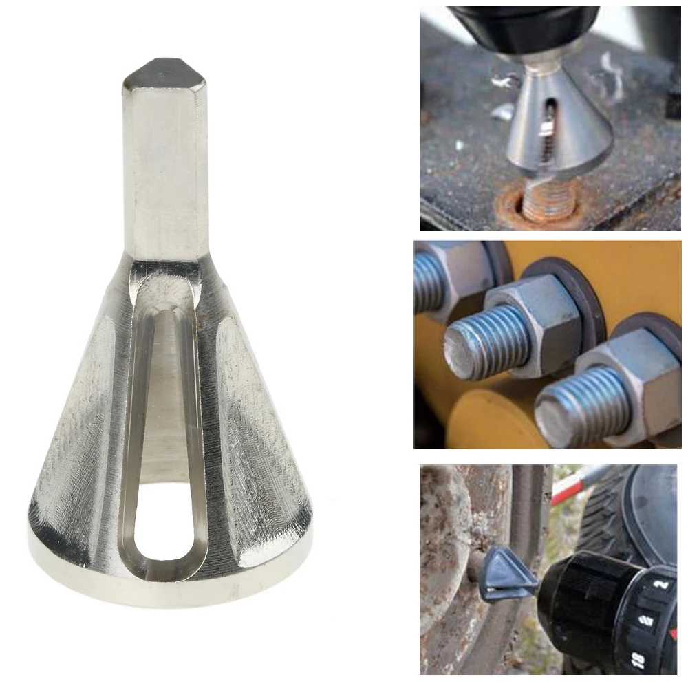 1Pc Stainless Steel Deburring Hexagon/Triangle Shank External Chamfer Tool High Strength Hardness Drill Bit Remove Burr