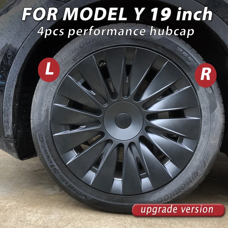 4PCS Hub Cap Replacement Performance Wheel Cap Automobile 19 Inch Hubcap Full Rim Cover Accessories for Tesla Model Y 2018-2024