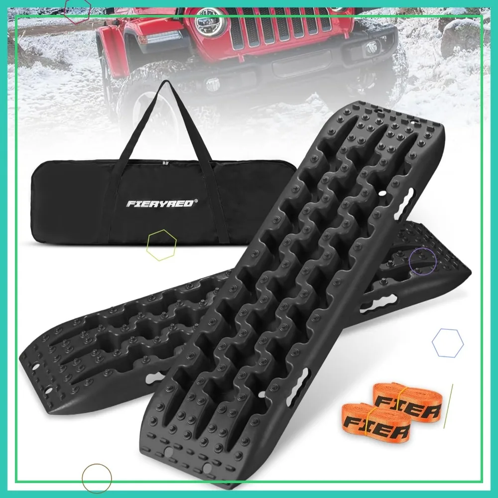 Placas de tracción de recuperación de alta resistencia, 2 uds., con correas y bolsa para arena, barro, nieve, todoterreno