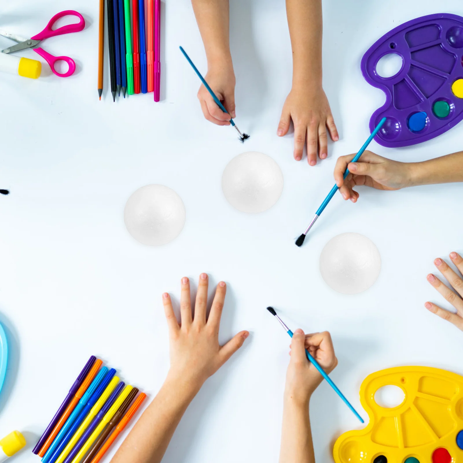 10 pçs bolas de espuma artesanato sólido 9cm diy crianças bola artesanato pintura natal ano novo decoração pré-escolar suprimentos educacionais