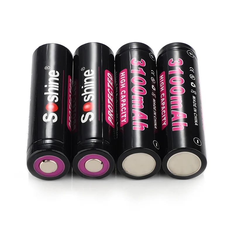 Soshine 18650 3.7V 3100mAh Li-ion Rechargeable Battery With Protected