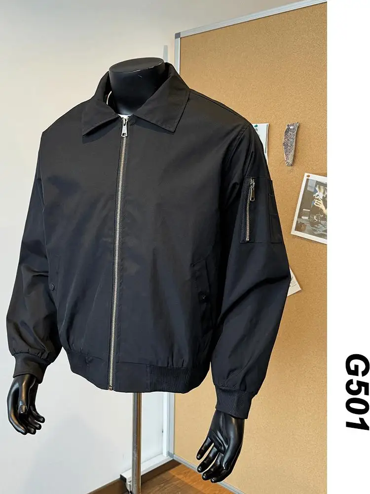 

American Sle Pilot Jaet Men's Spring Autumn Zipper Collar Workwear Cleanfit High Street ort Baseball Coat Outerwear