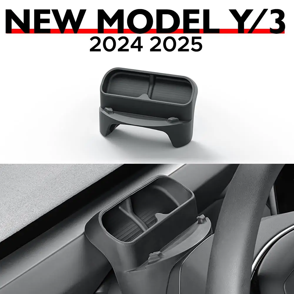Für neue Tesla Model Y Launch Juniper 2025 Modell 3 + Highland 2024 Lenkrad Silikon Sonnenbrille Fall Handy Halter