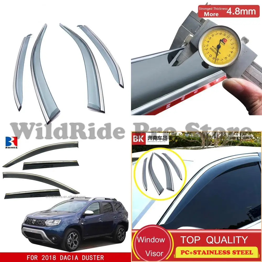 

1 комплект Renault Dacia Brush 2017-2023 непромокаемый дверной солнцезащитный козырек, дефлектор бокового окна, солнцезащитный козырек