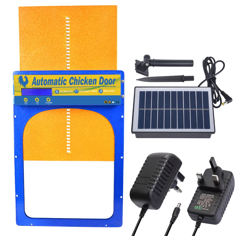 Rechargeable Timer Automatic Chicken Coop Door Opener Self-Locking Opening KitWaterproof Poultry Gate Electric Hen Door for Farm