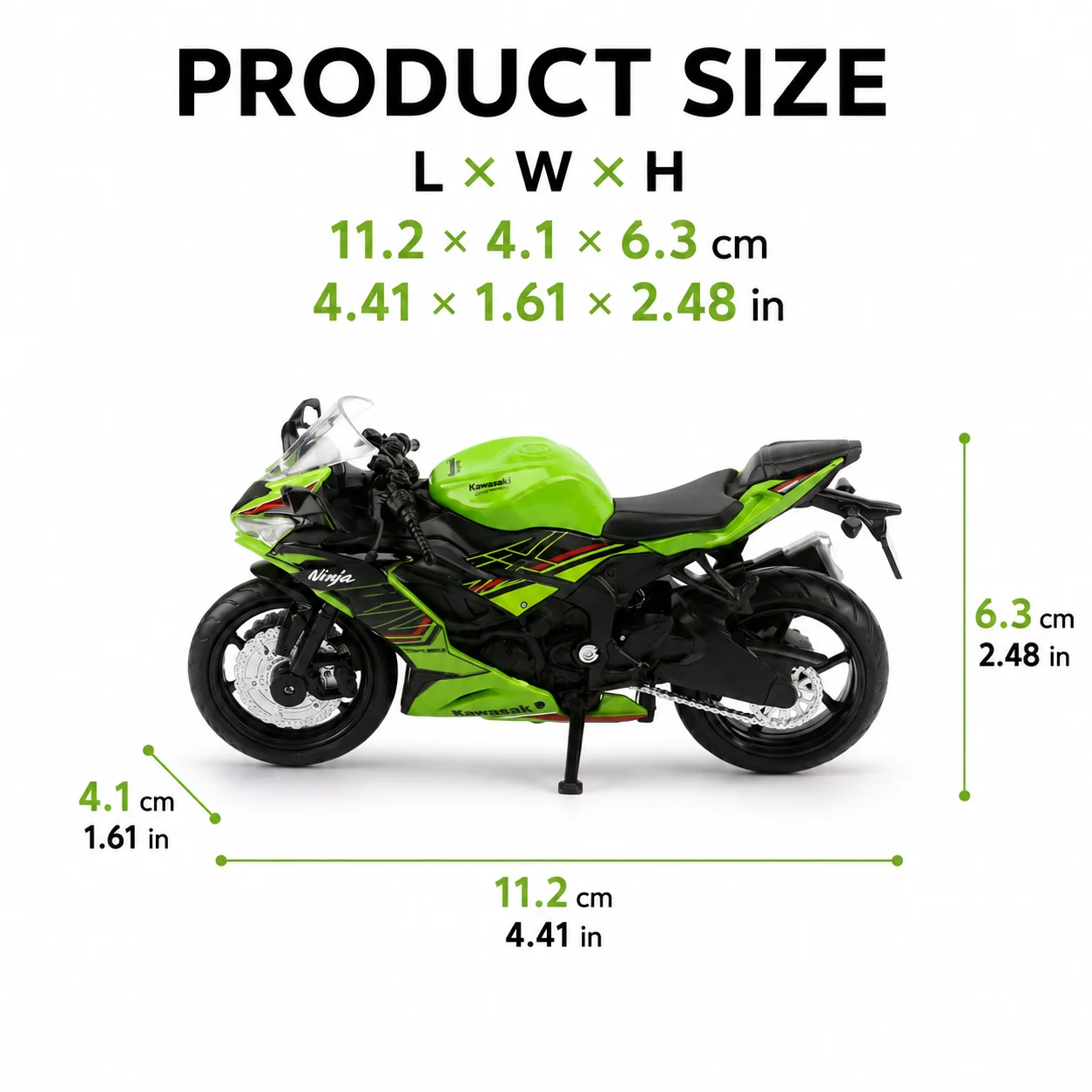 RMZCiTY 1:18 Kawasaki Ninja ZX-6R Toy Motorcycle Diecast Miniature