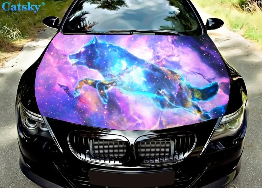 

Виниловые наклейки на капот автомобиля Fantasy Wolf 2, виниловая пленка, наклейки на крышку двигателя, автомобильные аксессуары, защита капота автомобиля