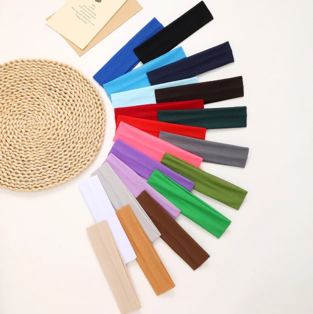 3/10/15 -Pack Solid Color Headbands, Stretchable Sweat Absorbing Headwraps for Sports Yoga Workout, Fashion Hair Accessories image 4