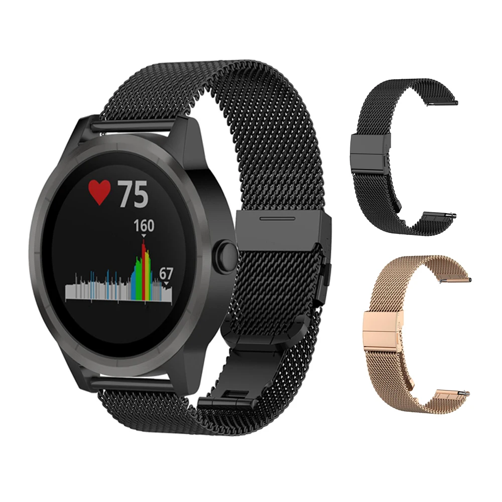 

Compatible with Garmin VivoActive 3 / Move / Forerunner (20mm) replacement wrist strap stainless steel black