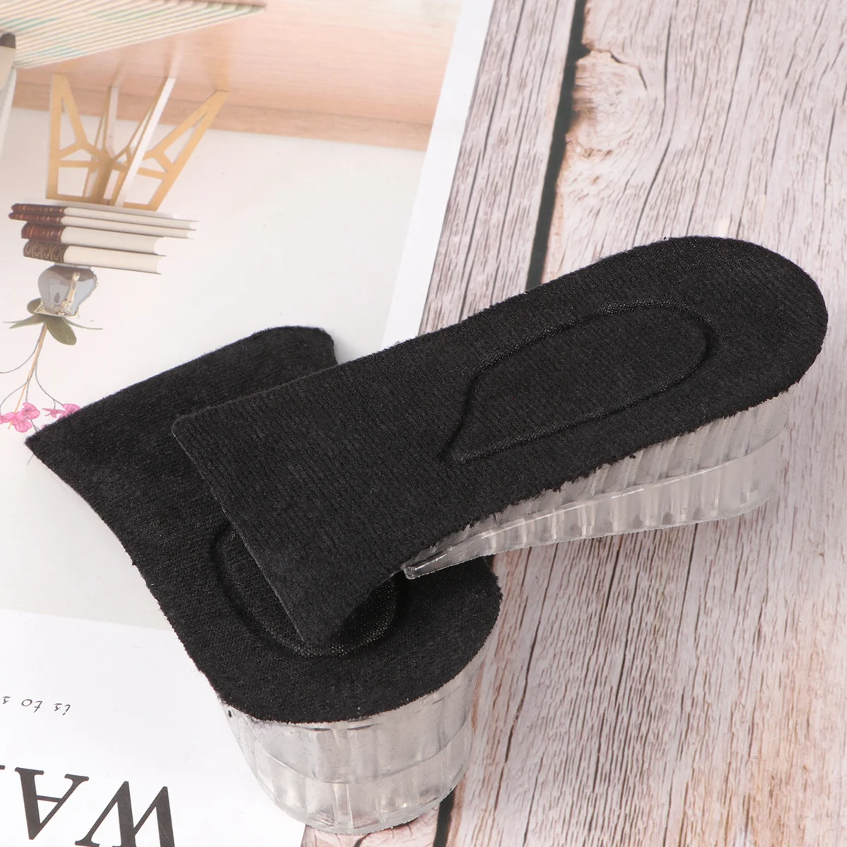 نعال رفع الأحذية من السيليكون لزيادة الارتفاع للرجال والنساء باللون الأسود، نعل داخلي مريح لرفع الأحذية #3