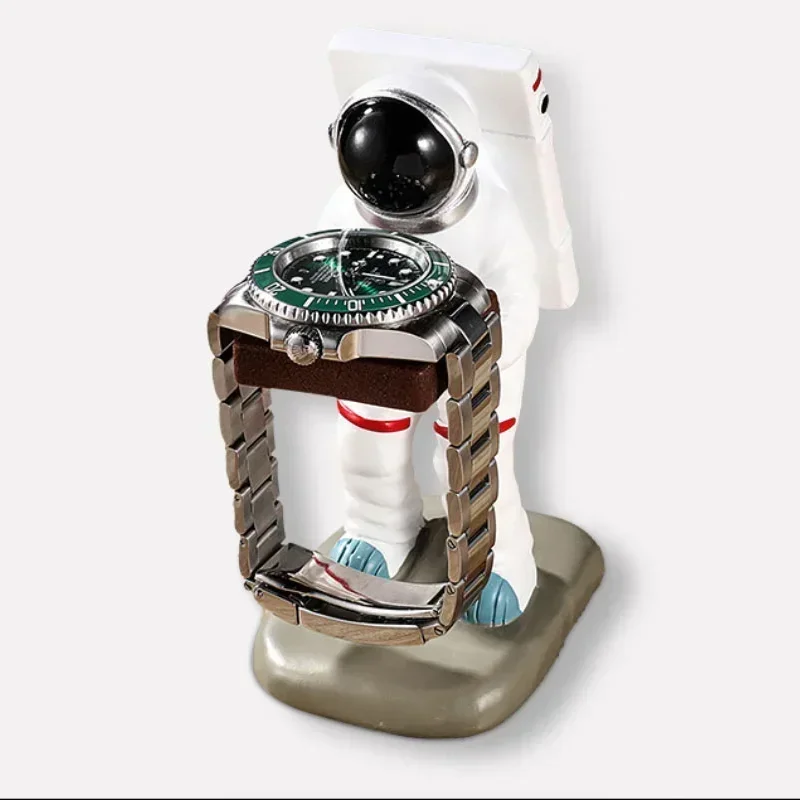 حامل عرض ساعة مدبرة منزل قديمة ، نموذج تمثال راتنج رائد الفضاء ، ديكور حامل ساعة ، مجوهرات متجر مكتب منزلي