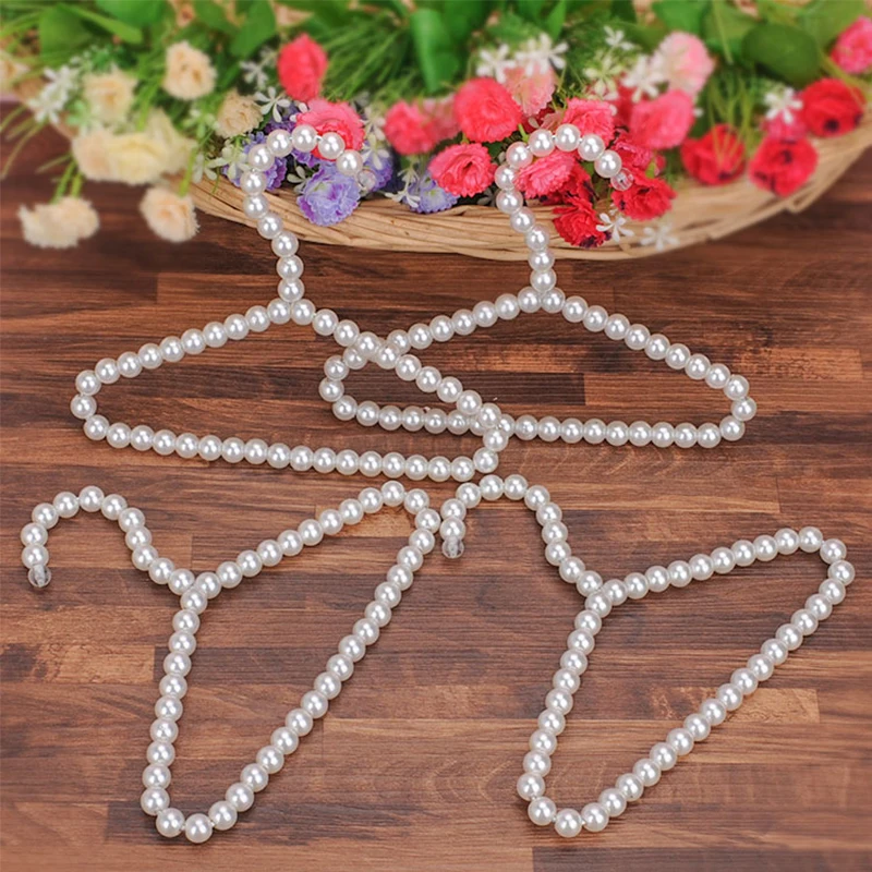 1Pcs Children\'s pearl hanger 22cm fashion dog clothes baby hanger pearl bow cute pet hanger