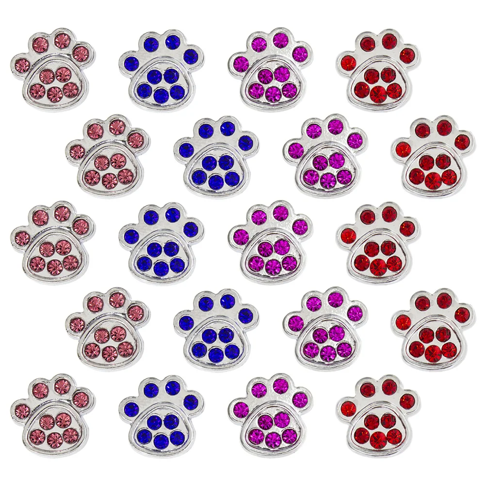 

20pcs Dog Paw Pendant Charm Durable Lightweight Smooth For Diy Jewelry Making Crafts Key Chain Bracelet Earring Supplies