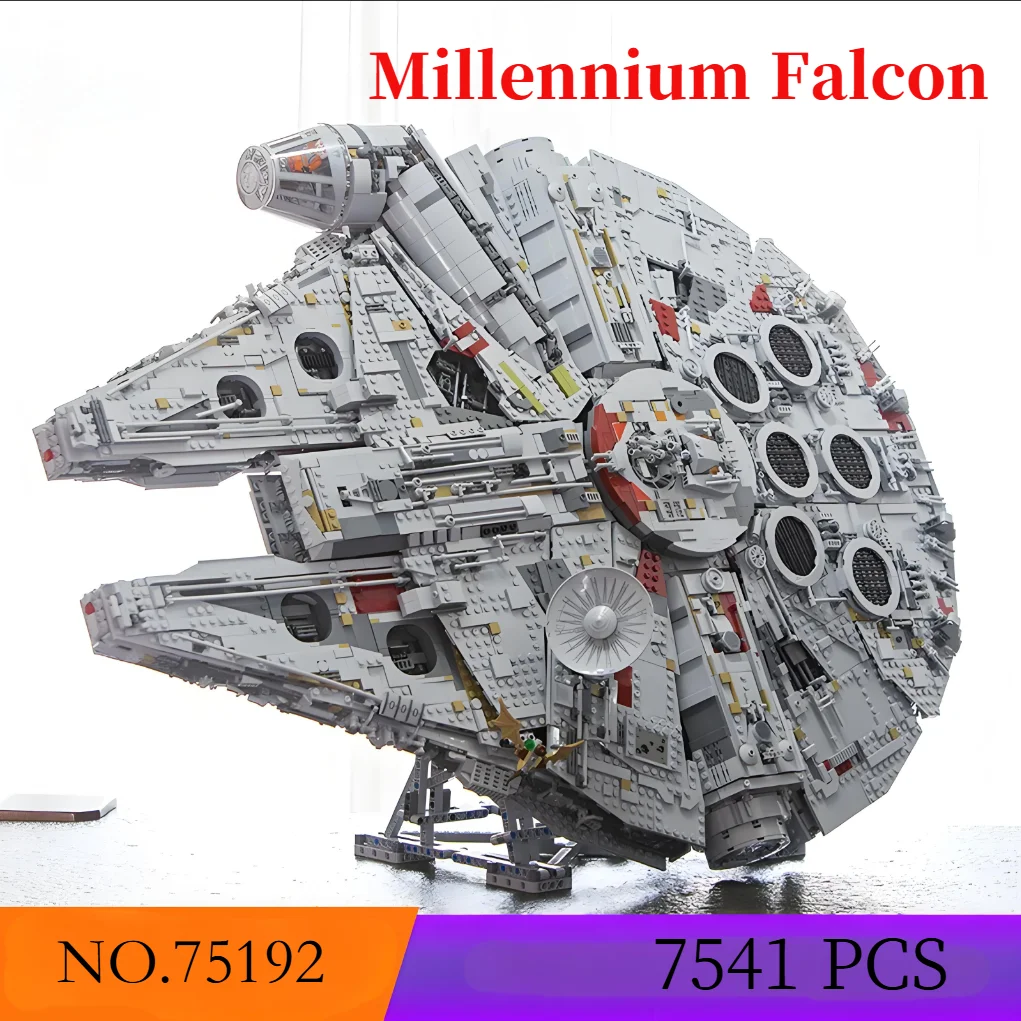 8445cps Plan de lujo Millennium Big Falcon nave espacial alta dificultad montar rompecabezas modelo 75192 ladrillos regalo de cumpleaños