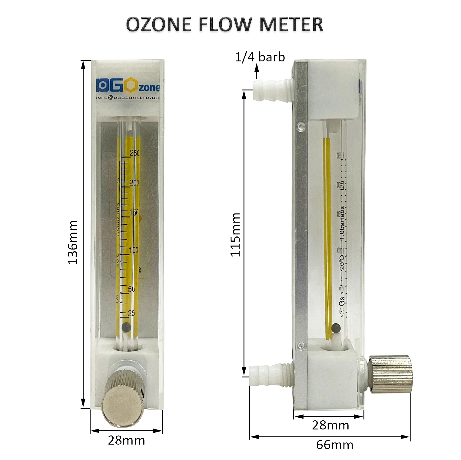 measuring device OEM 4lpm ozono meter 250 l/h gas flow meter