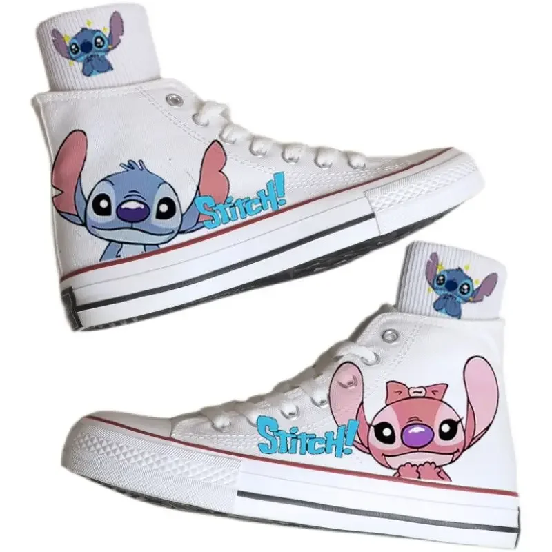 Disney Stitch canvas shoes new summer casual shoes Cartoon girl student high top sneakers