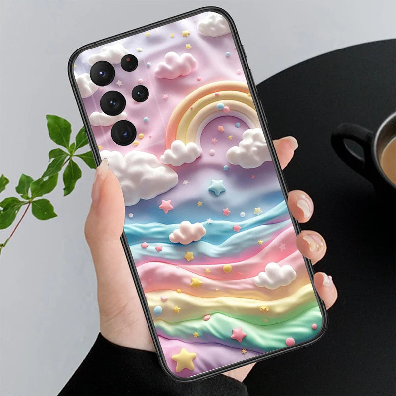 

Phone Case For Samsung A55 A16 A56 A36 A35 A15 A53 A54 A33 A34 A25 A05S A52 A52S A14 A26 A71 Rainbow clouds