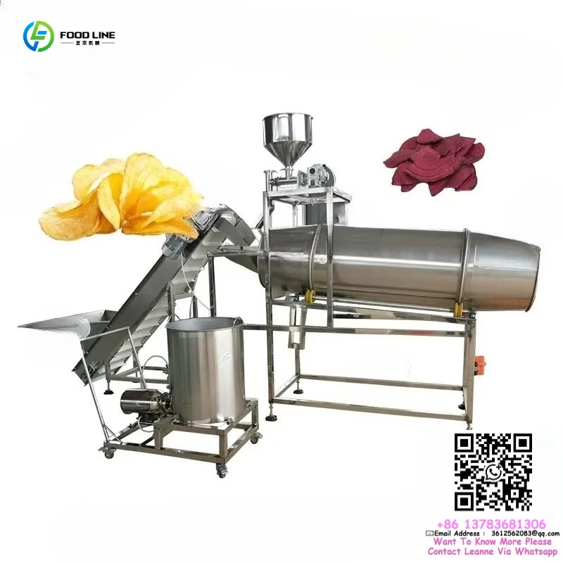 Línea de Producción Personalizada de Snacks de Patatas Fritas con Sabor a Cacahuete, Máquina para Sazonar y Recubrir Almendras y Nueces de Cajú