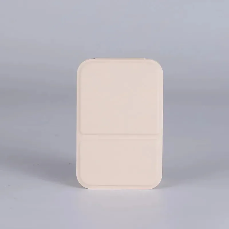 مرآة مكياج قابلة للطي من جلد البولي يوريثان بلون سادة - محمولة باليد، مرآة جيب لطيفة للطلاب، مرآة زينة لسطح المكتب