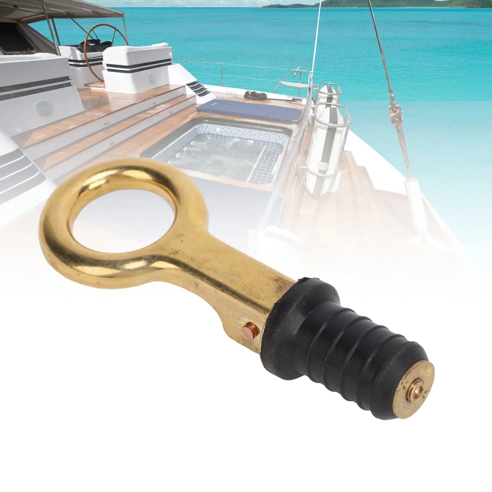 Bouchon de vidange à poignée à pression en caoutchouc, conception torsadée en laiton, bouchon de vidange marin longue durée pour bateau, yacht, livraison, 0.6 pouces