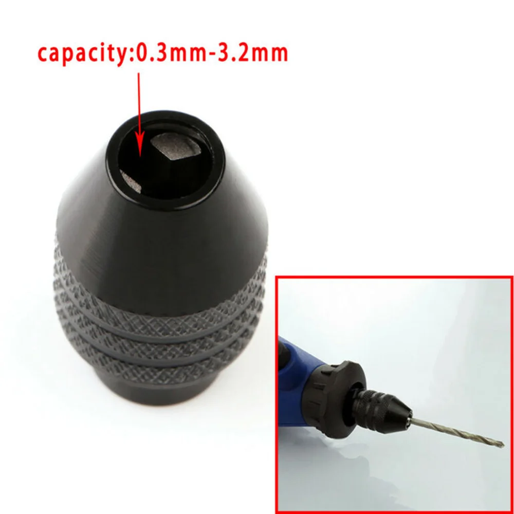 

0.3-3.2mm Electric Grinding Grinder Three-jaw Chuck High Carbon Steel Black M8 * 0.75mm Rust-Proof Rotary Tools