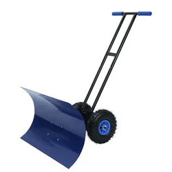 Heavy Duty Snow Removal With Wheels Rolling For Driveway Decks Doorway Sidewalks Adjustable Metal Snow Pusher Shovel