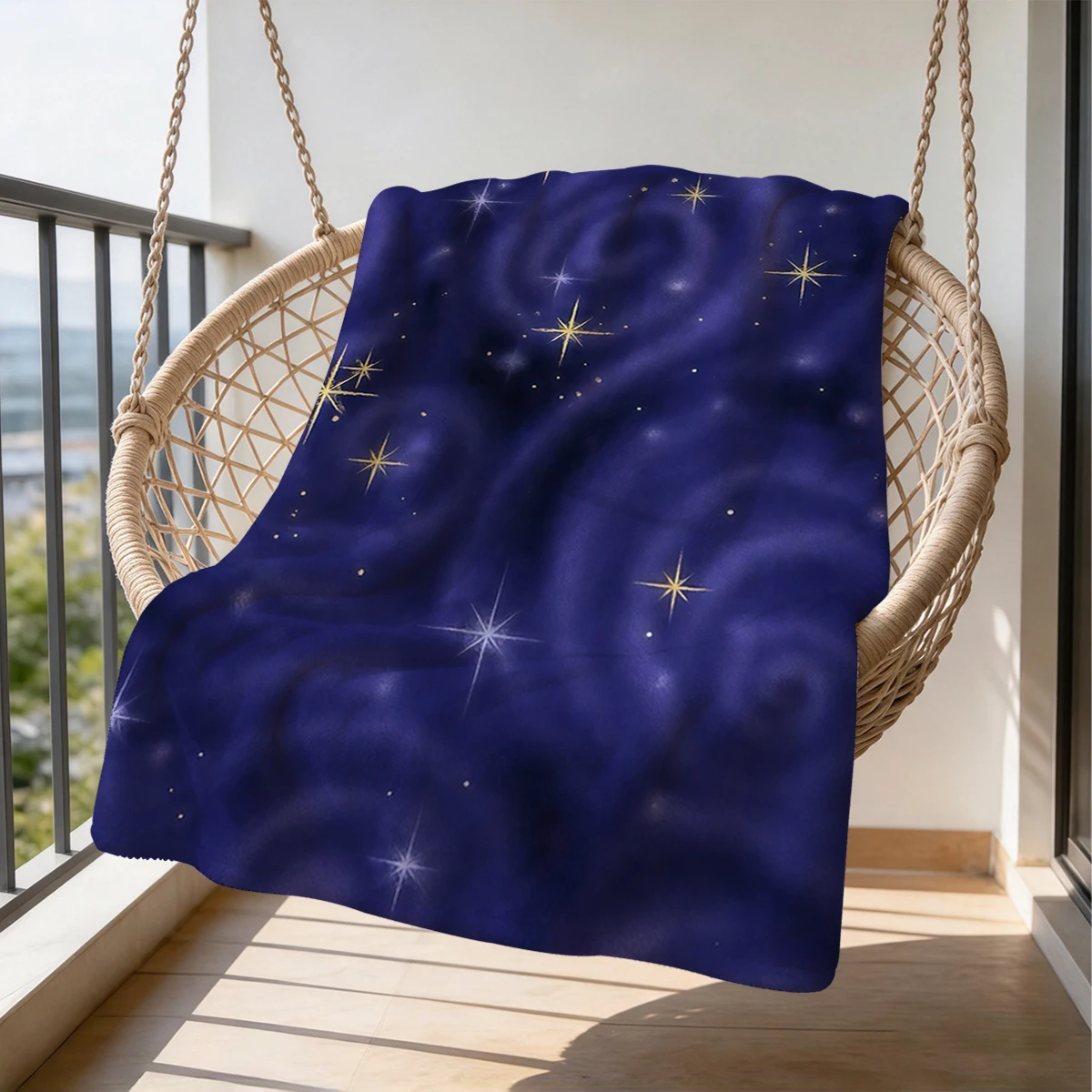 Twinkle Galaxy Flannel Blanket Warm Soft Halloween Christmas Couch Warm Cozy Decorative Decor Gift for All Season