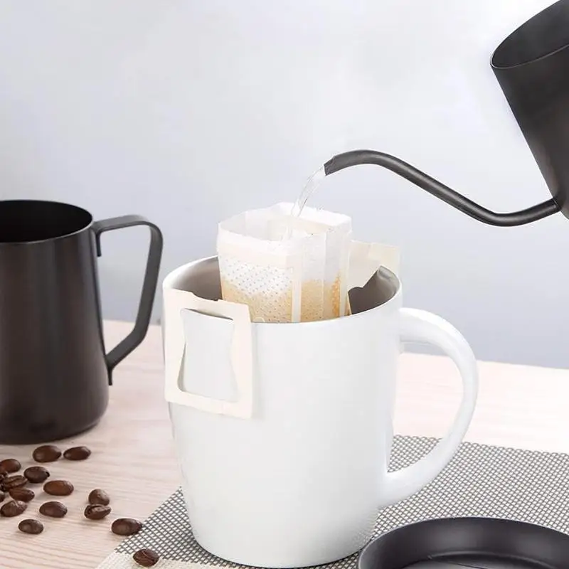 Rückstandsfreie Einweg-Kaffeefilterbeutel zum Aufhängen, tragbare Tropffilter 10/25/50 Stück für den Gebrauch zu Hause, auf Reisen, beim Camping und im Büro. – Detail 12