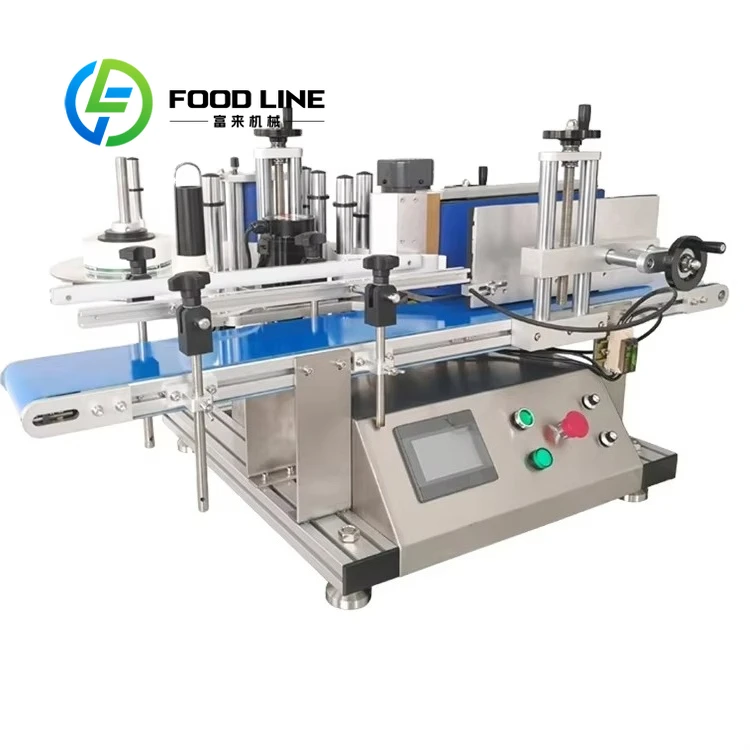 Cylindrical Bottle Labeling Machine Adjustable Label Angle And Tension For Different Diameter Round Bottles And Jar Needs