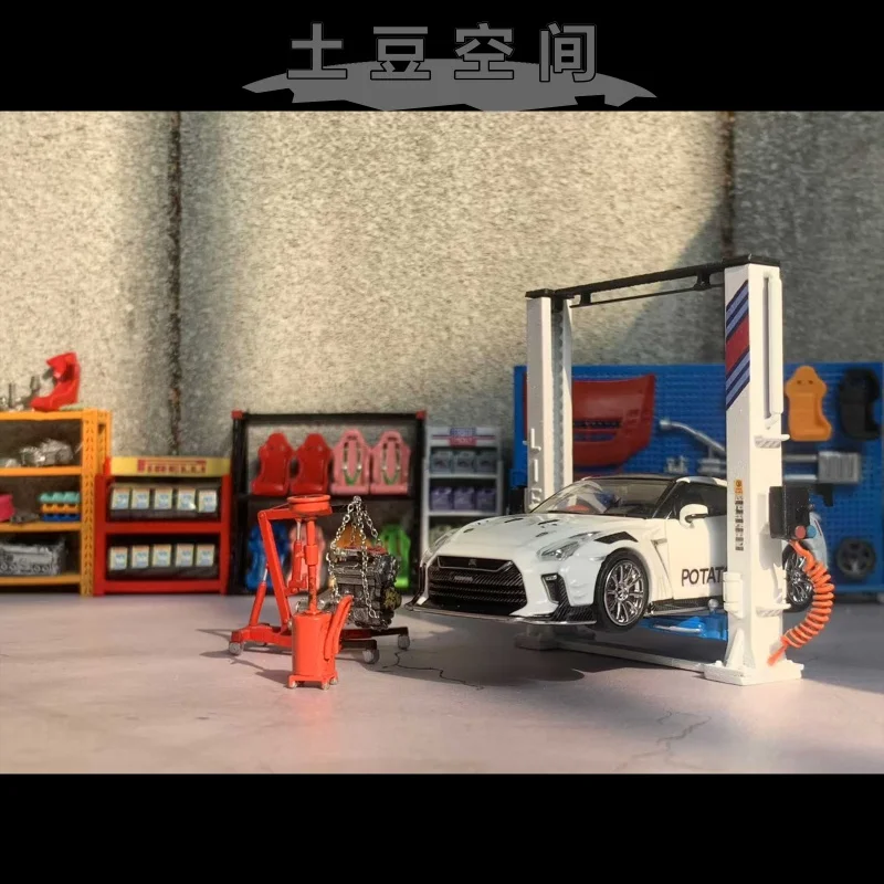 El modelo de suspensión de motor a escala 1/64 es adecuado para accesorios de escena de modelo de coche 1/64