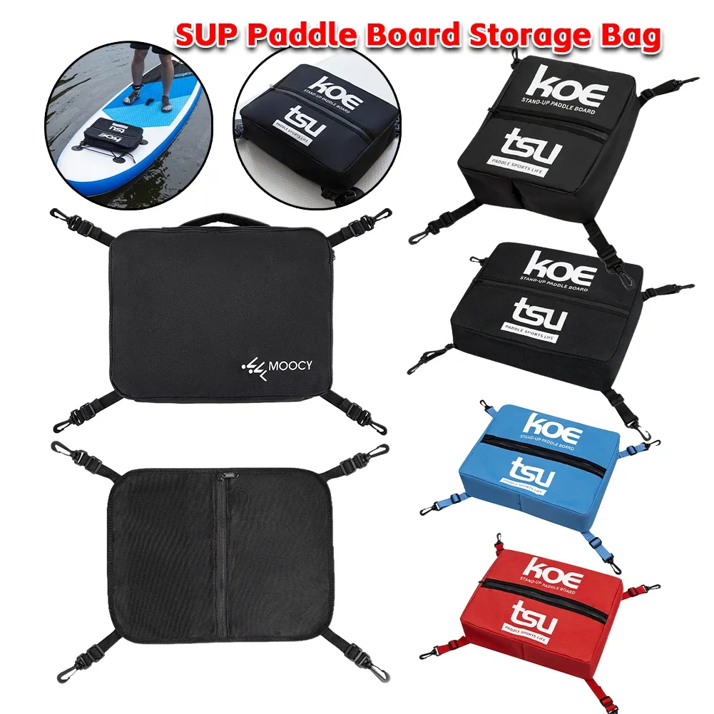 Stand Up Paddle Board Deck Bag PU Paddle Board Mesh Aufbewahrungstasche Wasserdicht mit verstellbarer und fester Schnalle Kajakzubehör