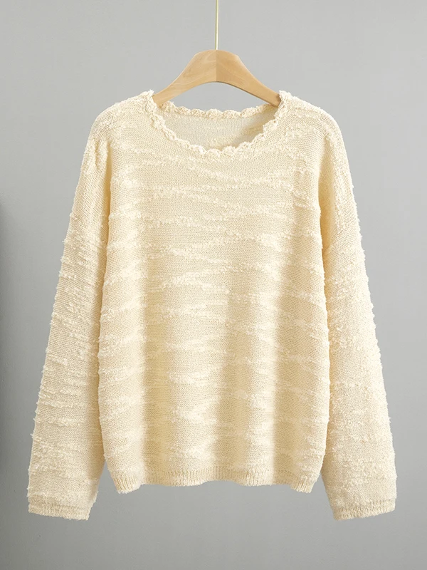 

Retro Tassel Hollow Knitted Long Sve Base Layer Color Blo Design Slimming Loose Fit Autumn 2025 New Sle Women's Knitwear