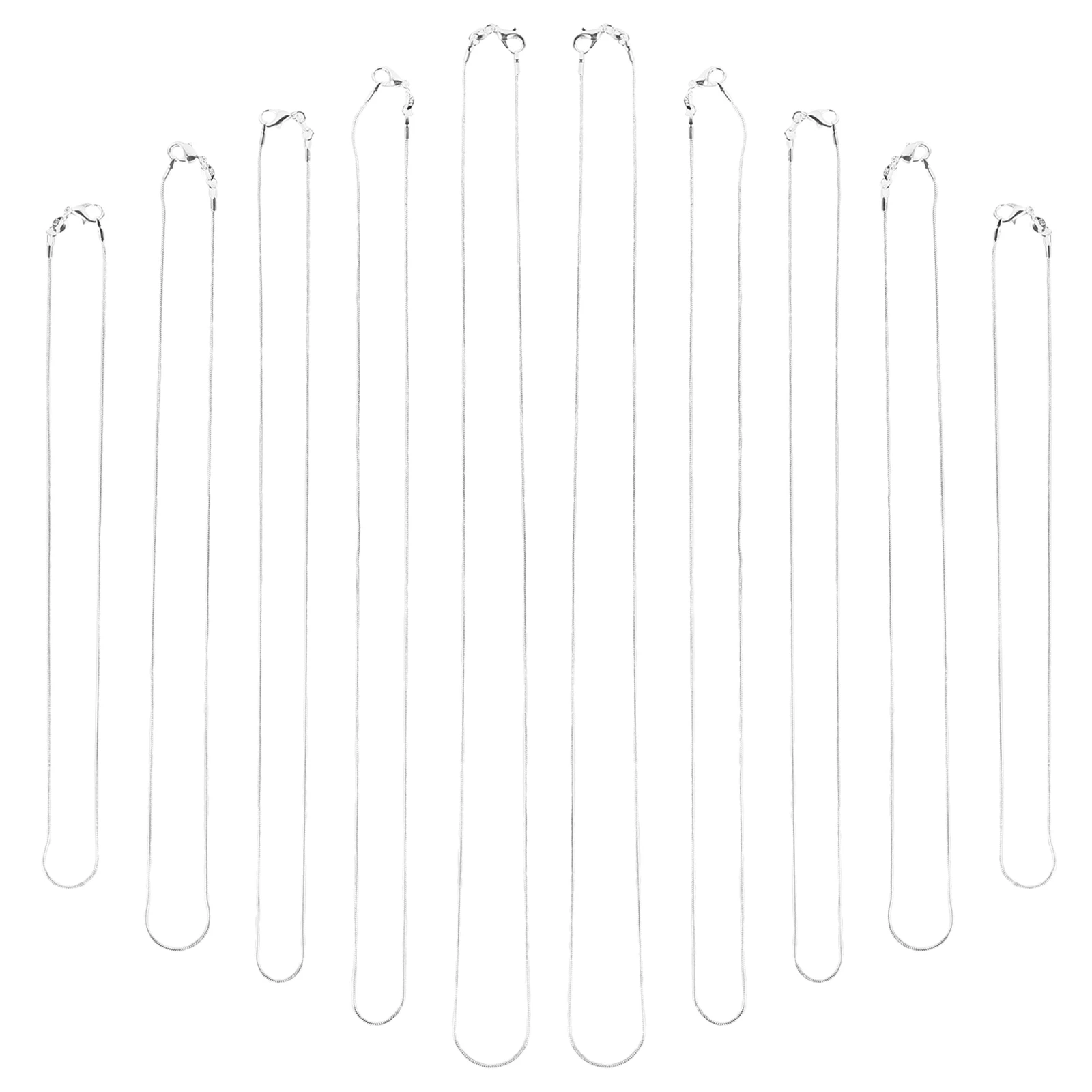 

10pcs SnakeChainNecklace24Inch18Inch16Inch22InchSterlingSilverPlatedDurableSpringRingClaspBanquetPartyJewelryMaking