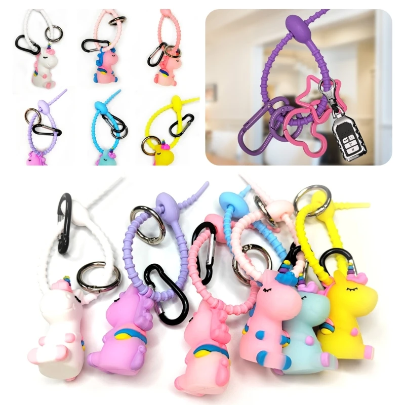 Silicone Bag Ties Keychain Practical Key Holder Adjustable Self-locking Strap Storage Organizers DIY Key Rings Dropship