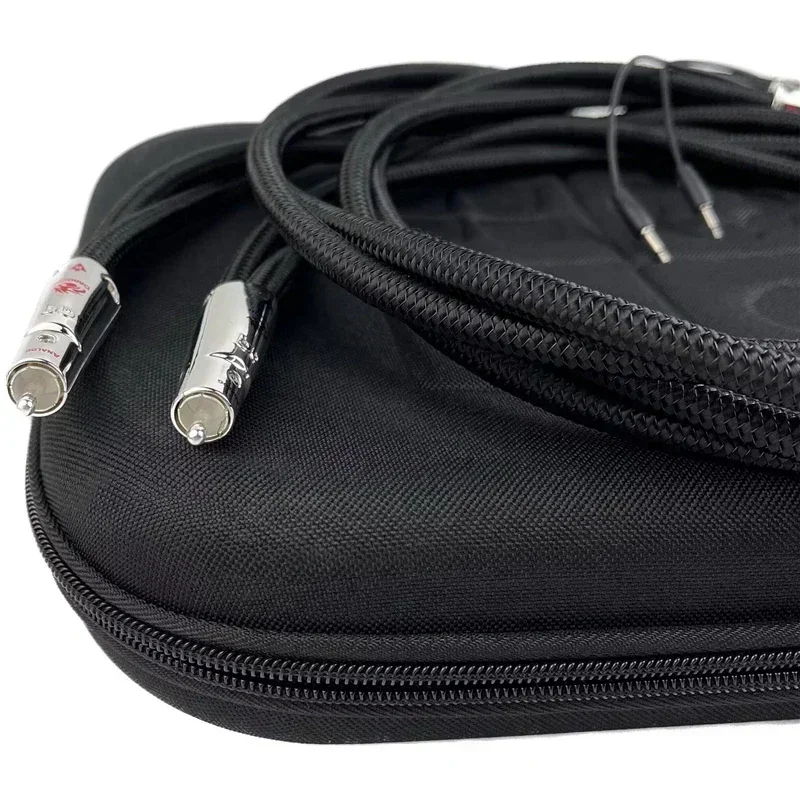Pair Audiophile Dragon RCA Cable PSS Pure Silver HiFi Audio Interconnect Line with Noise-Dissipation System