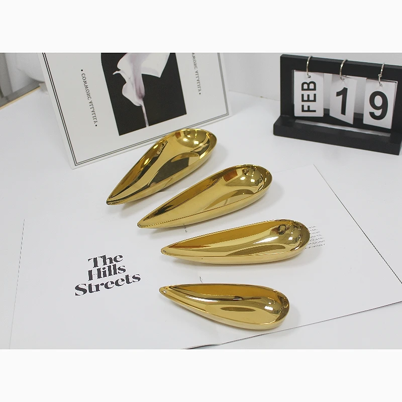 Dipping Dish Dessert Dish Snack Dish Stainless Steel Water Drop Shape Nordic Style Suitable for Hotels and Restaurants