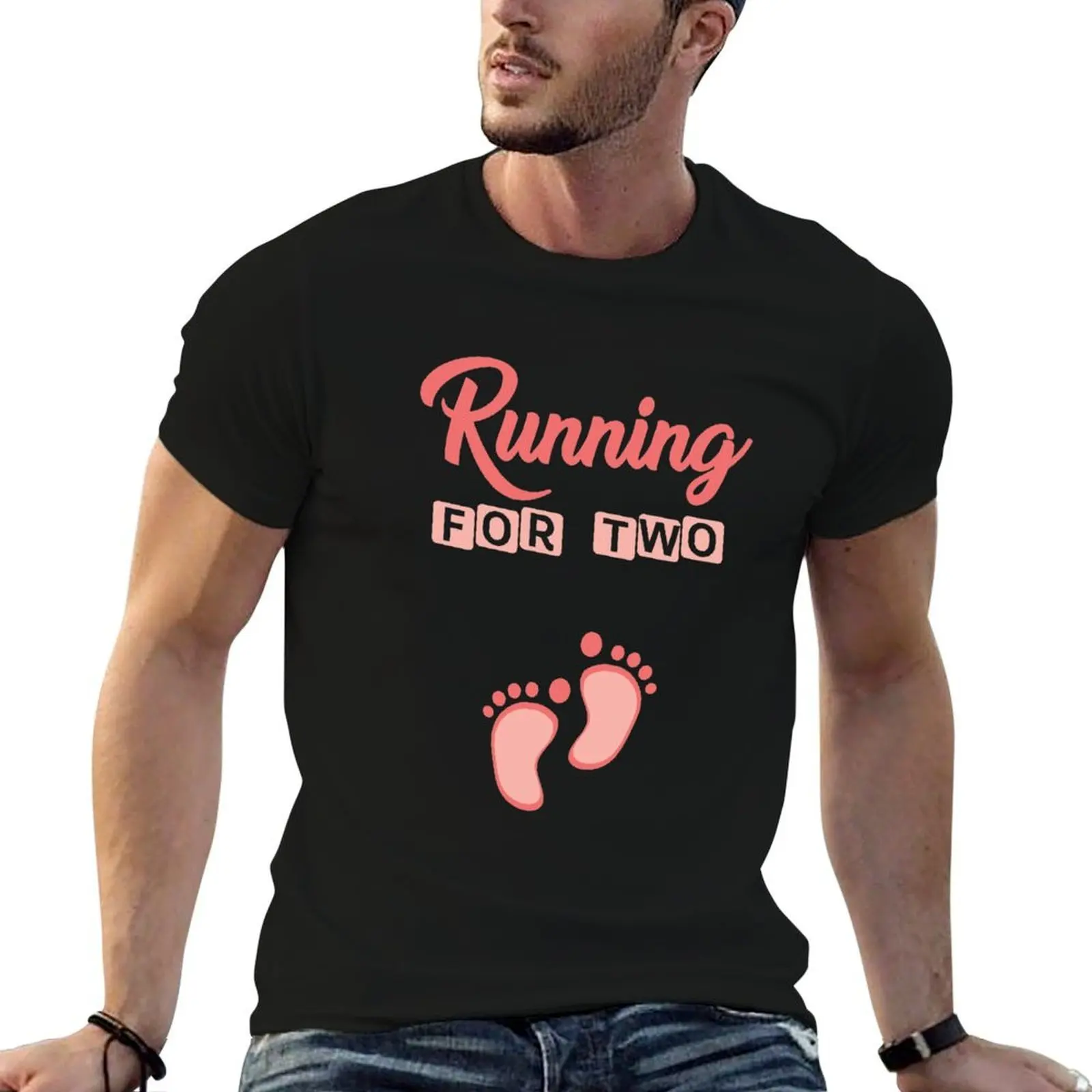 Running for two | gender reveal shirts | pregnant shirts | new mom gifts baby shower gift baby announcement shirt T-Shirt