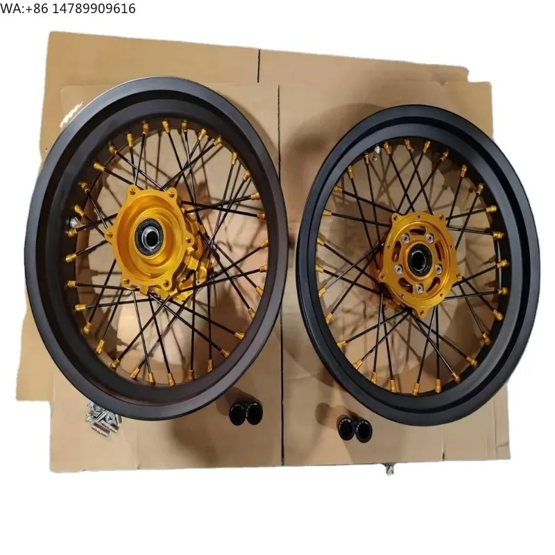 Premium Bespoke Full-size Motorcycle RimsAluminum Alloy Color Anodized Tubeless Wire Spoked Wheels Set Replacement For  Te