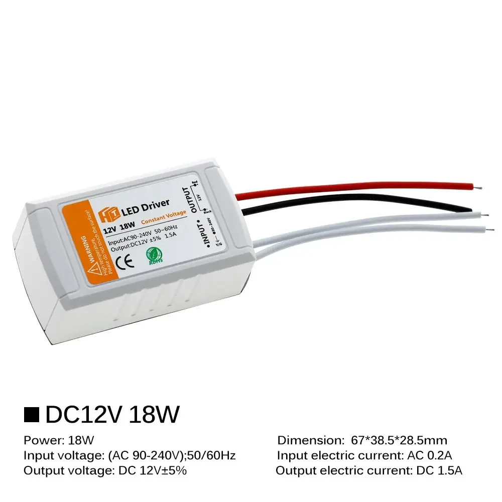 LEDストリップライト用変圧器,ドライバー,屋外アダプター,12v,18w,24w,48w,ac 110v,220vから12v