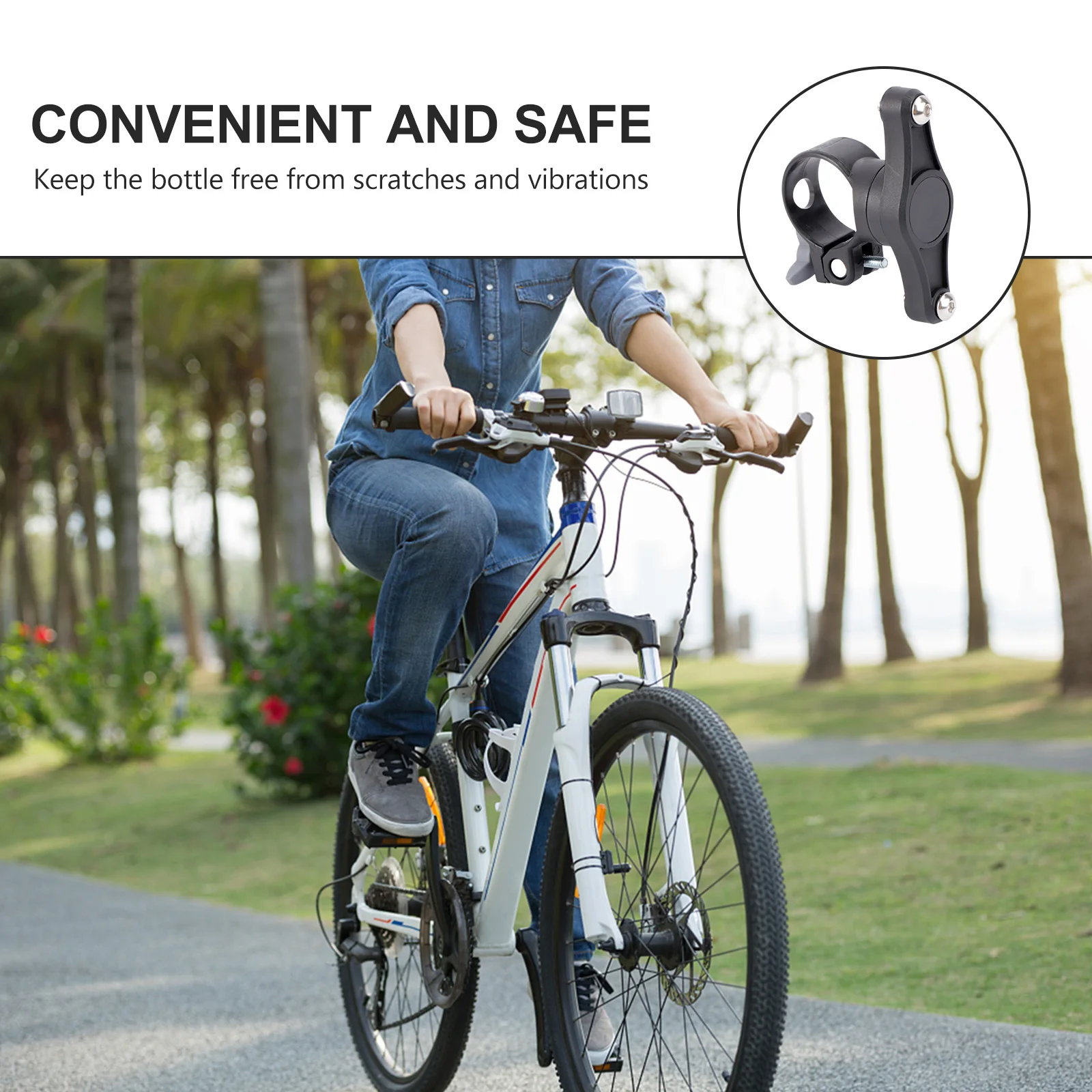 

1pc Bike Rack Adapter Water Bottle Holder 360° Rotating Light Weight Compatible Handle Bar Cycling Accessories
